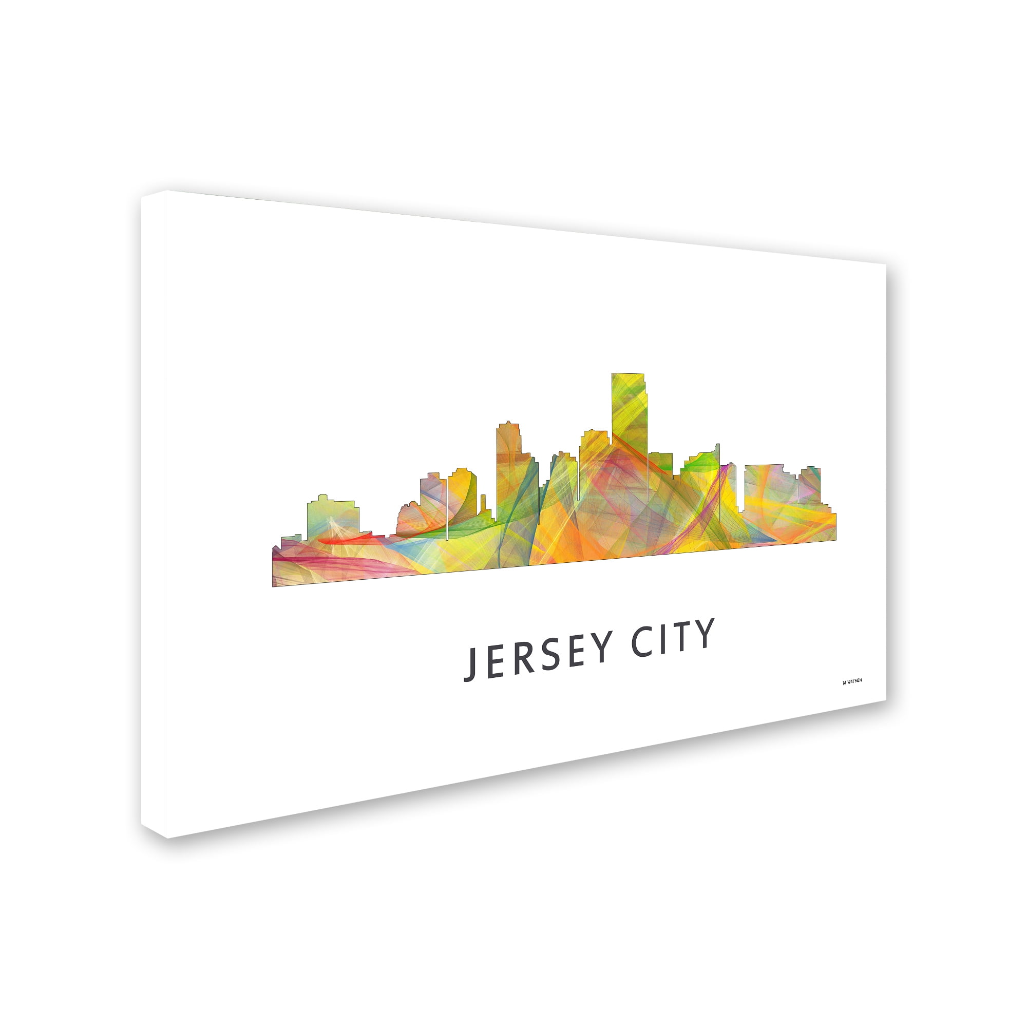Trademark Fine Art 'Jersey City New Jersey Skyline WB-1' Canvas Art by Marlene Watson