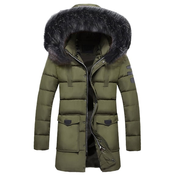 Vedolay Warm Winter Coats Hooded Thickened Long Jacket Winter Warm Parka Coat Green,M