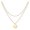 C, variant on Riforla Women's Fashion Heart Letter Necklace 26 Letters Circular Double Layer Neck Chain Womens Jewelry N