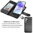 thumbnail image 5 of For Samsung Galaxy A35 5G Phone Case, Galaxy A35 5G Leather Wallet Case with Card Holder and Lanyard for Women Men, eBizWare Magnetic Flip Detachable Cover - Black, 5 of 8