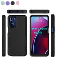 thumbnail image 1 of For Moto G pure/ G Power（2022）Case, 2 in 1 Hard PC Phone Case for Moto G pure/ G Power（2022）, Rubber & Rugged Shockproof Full Body Protection Case Cover-Black, 1 of 8