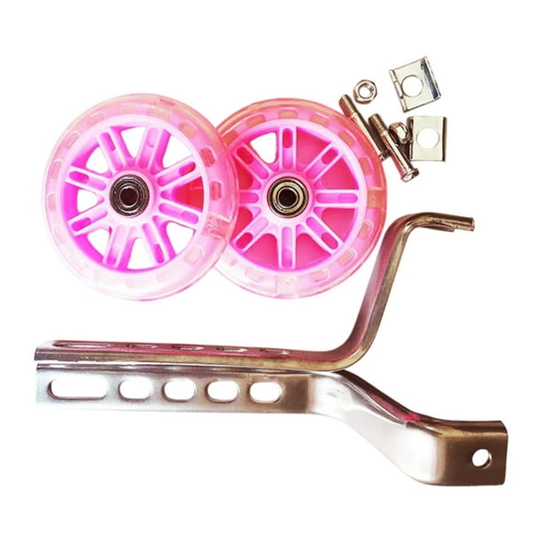 2 ruedas de entrenamiento para bicicleta para niños, soporte para bicicleta, ruedas traseras. rosa
