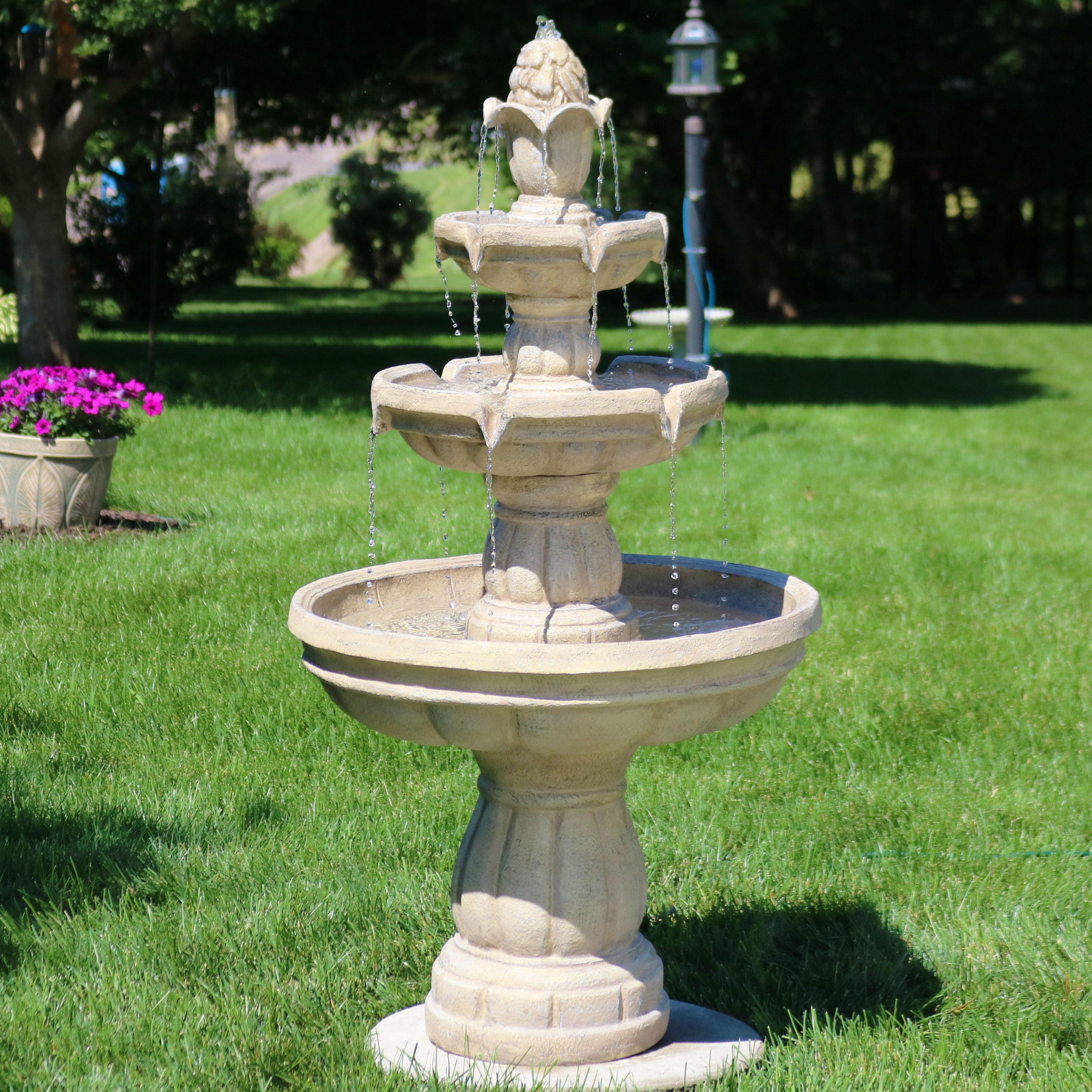 Sunnydaze 3tier Traditional Style Outdoor Water Fountain Garden