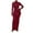 A-Burgundy, variant on Women Casual Long Sleeve Maxi Dress Solid Color Turtleneck Bodycon Long Dress A-Gray