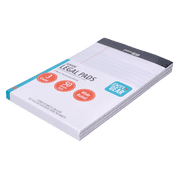 (5 pack) Pen + Gear Jr. Legal Pads, White Paper, 50 Sheets, 3 Count, Wide Ruled, Portable Size