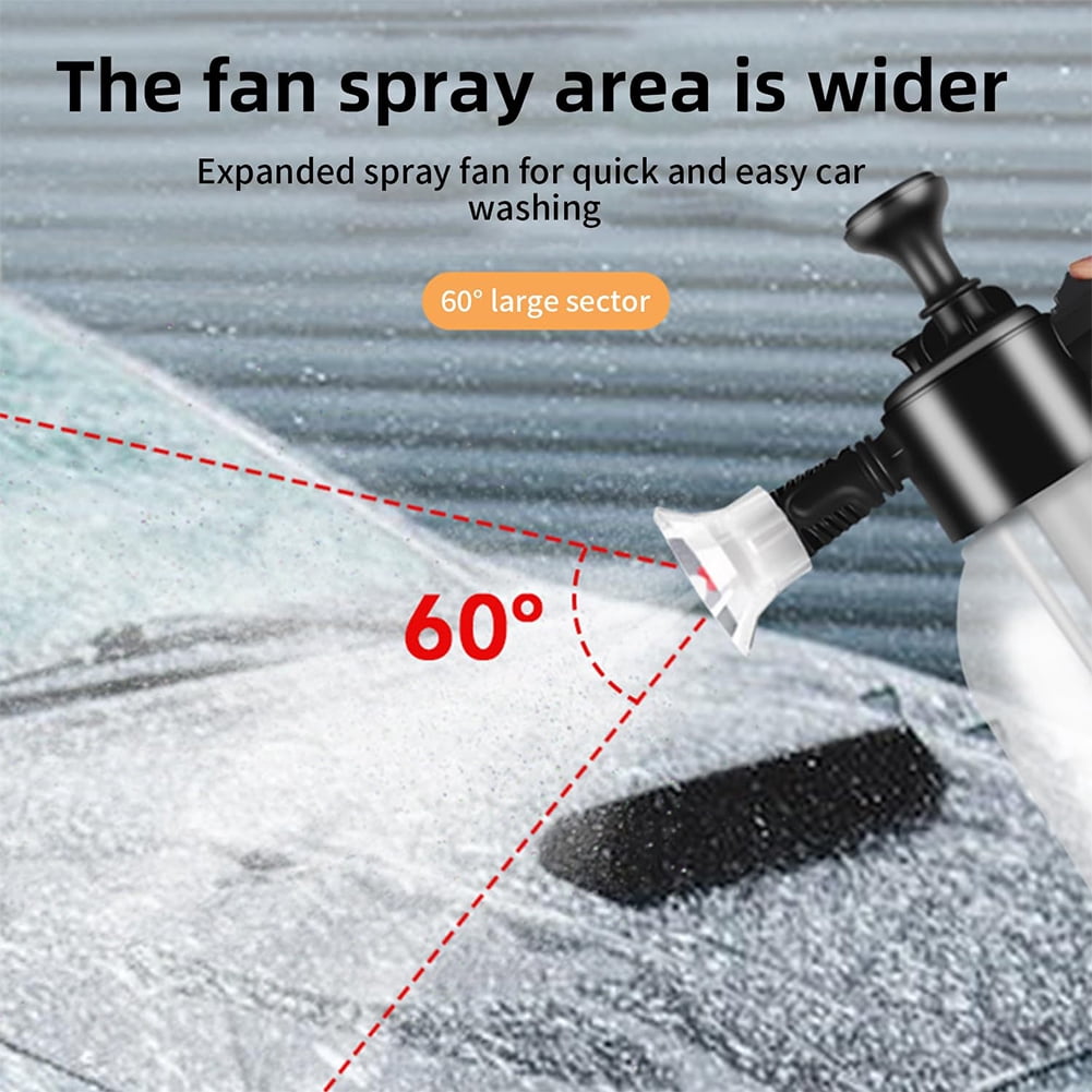 2L Hand Pressure Snow Foam Sprayer Water Sprayer Pump Foam Sprayer Hand Pressurized Soap Sprayer for Car Cleaning and Garden Use (Black)