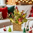 thumbnail image 5 of LEFTHIGH Home Mini Christmas Tree Home Decorative Ornaments Desktop Counter Display with Wooden Square Box Creative Holiday Decor Red Design 30x25x10cm Room Decor, 5 of 6