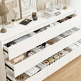 thumbnail image 5 of KULAGAGA 9 Drawer Dresser Chest of Drawers, 63” Wide Dressers, Modern Wood Drawer Chest Storage Organizer, No Handle Design for Bedroom Living Room Hallway, White, 5 of 8