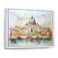 thumbnail image 3 of Designart "Historic Serenity of Vatican City III" Oversized Cityscapes Framed Wall Art - Industrial Blue Rome Entryway Framed Wall Art Print, 3 of 7