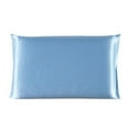 thumbnail image 5 of Pebbuoy Pillowcase Pillow Cushion Cover with Zipper Solid Color Friendly to Skin Wear Resistant Washable Easy-care Faux Silk Cushion Case Pillowslip, 5 of 7