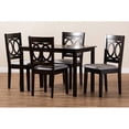 thumbnail image 4 of Baxton Studio Lenoir Modern and Contemporary Gray Fabric Upholstered Espresso Brown Finished Wood 5-Piece Dining Set, 4 of 5