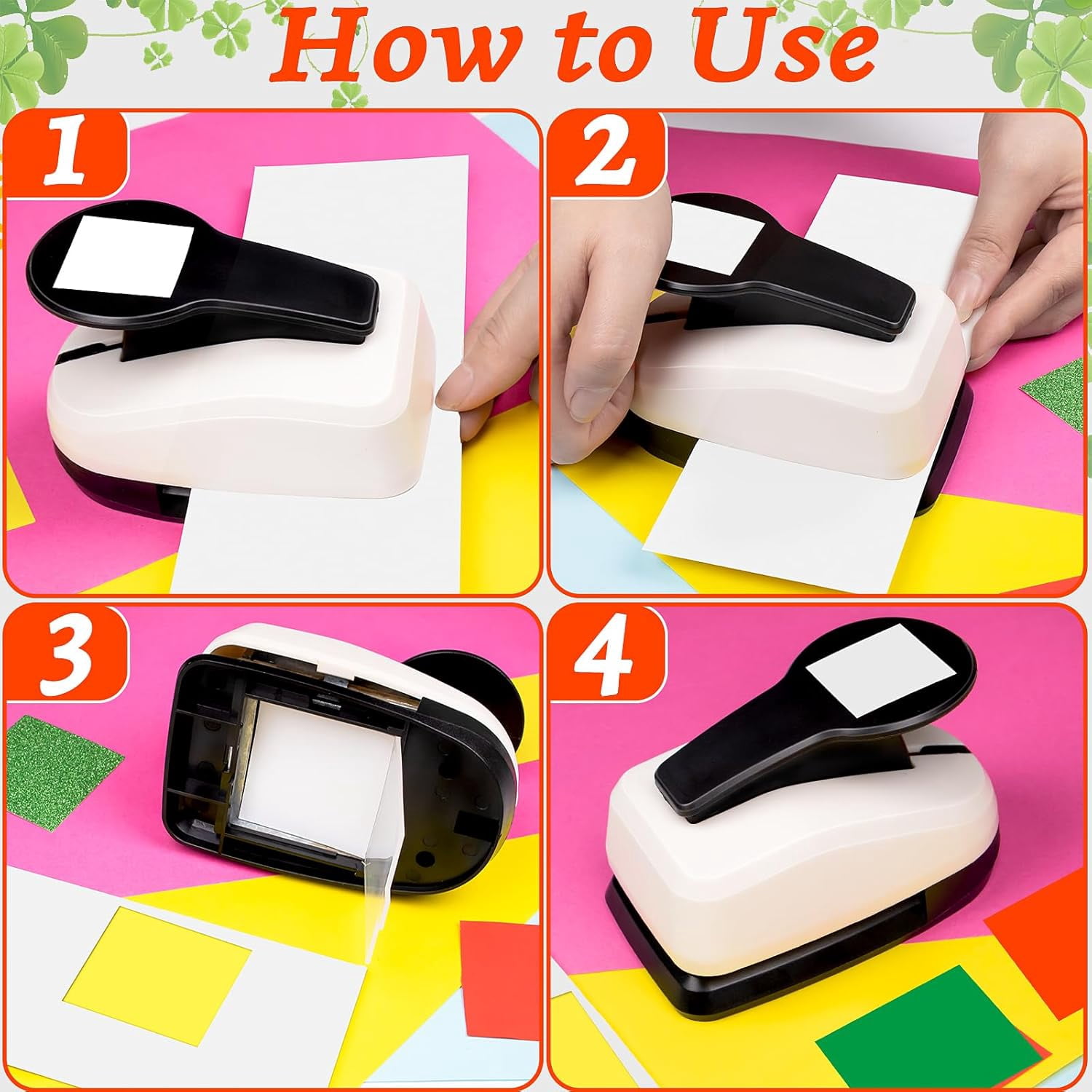 ABPETE Square Punch 1.9 inch Square Hole Puncher for Crafts Squares Paper Punches