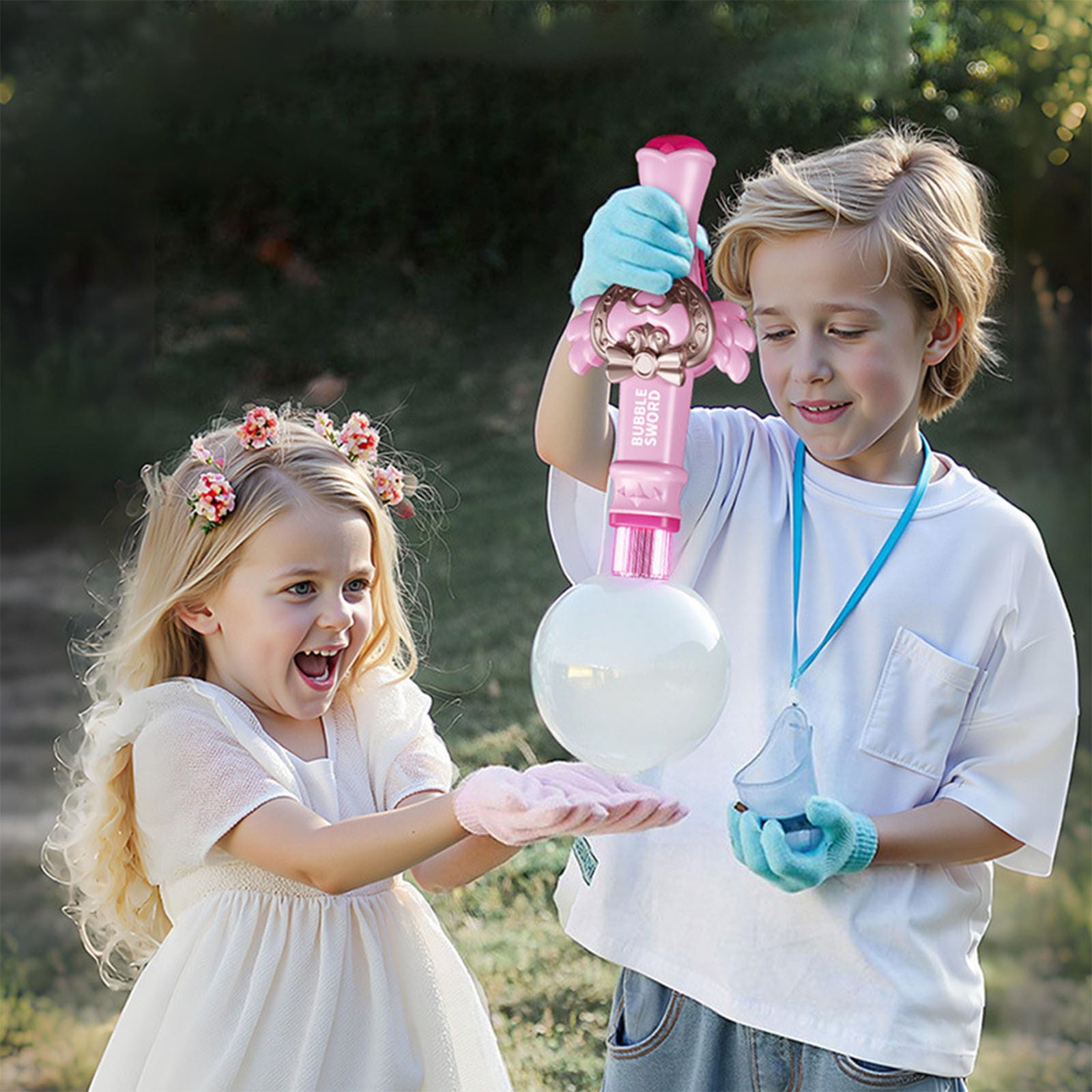 Fog Bubble Machine, Rechargeable Automatic Electric Smoke Bubble Machine, Magic Smoke Bubble Maker, Colorful Lights & Music, Bubble Fog Game for Parties, Beaches, Summer