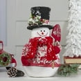 thumbnail image 2 of Northlight Snowman with Shovel  and Top Hat Christmas Figure - 12.5" - White and Red, 2 of 5