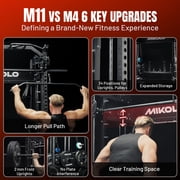 Mikolo M11 Smith Machine, 2200lbs Squat Rack with LAT-Pull Down System & Cable Crossover Machine, Training Equipment with Leg Hold-Down Attachment