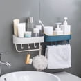thumbnail image 4 of Shower Caddy Bathroom Storage Rack Shelf with Hooks Towel Holders, Shampoo Bars Shower Shelf, Kitchen Wall Organizer Rack Bathroom Accessories Bathroom Organizer (Color : White), 4 of 6