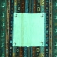 thumbnail image 1 of Ahgly Company Indoor Square Abstract Turquoise Blue Contemporary Area Rugs, 7' Square, 1 of 4