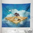 thumbnail image 1 of Abstract Art Tapestry, Surreal Landscape over Clouds with Tree Horse and Flying Clocks Birds Illusion Art, Fabric Wall Hanging Decor for Bedroom Living Room Dorm, 5 Sizes, Multicolor, by Ambesonne, 1 of 1