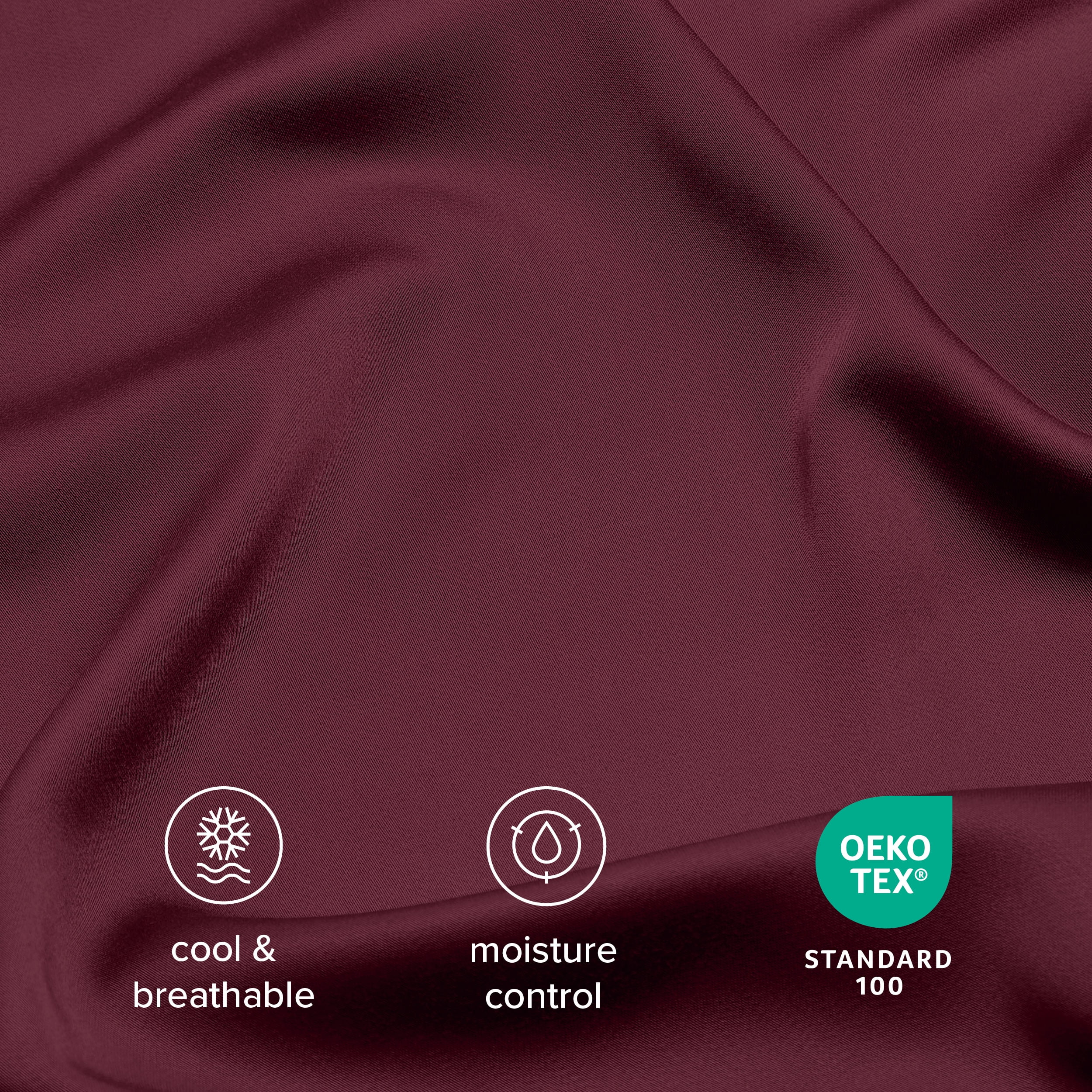 Bare Home Bamboo Sheet Set - Made from Rayon Fibers - Deep Pockets - 4 Piece - King, Burgundy