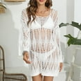thumbnail image 2 of Plebaso Robe de Plage à Manches Longues pour Femmes, Cache-Maillot Ajouré, Maillot de Bain, Tenues de Vacances pour Femmes, 2 of 7