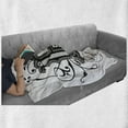 thumbnail image 6 of Letter P Soft Flannel Fleece Blanket, Floral Swirls Essence Blooms Letters Baroque Inspired Initials Design Print, Cozy Plush for Indoor and Outdoor Use, 60" x 80", Black Grey White, by Ambesonne, 6 of 6