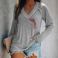 thumbnail image 2 of Tops Para Mujer Blusa de Navidad Camisas de Manga Larga Otoño Moda Causal Cuello en V Camiseta de Perforación en Caliente Odeerbi ODB169304, 2 of 6