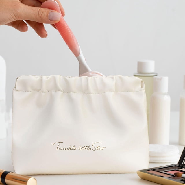 Monedero organizador de corbatas para el pelo, minibolso informal portátil para maquillaje, cartera pequeña para tarjetas de identificación, joyería, Blanco