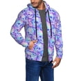 thumbnail image 2 of Naloa Blue Skull Daisy Men’s Hoodies, Zip up Hoodie, Sweatshirts,Hoodies for Men Sizes S-3XL-3X-Large, 2 of 5