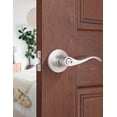 thumbnail image 2 of Levier de Porte en Nickel Satiné pour l'Intimité, Boutons de Porte Modernes pour Intérieur, pour Chambre et Salle de Bain, Poignée de Porte Robuste, Levier Ondulé Réversible, 2 of 7