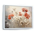 thumbnail image 2 of Designart "Red And Beige Geraniums In Minimalism I" Geraniums Floater Framed Wall Decor, 2 of 5