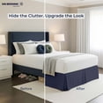 thumbnail image 5 of SGI bedding 17 inch Drop Bed Skirt California King Size Platform Style, Classic Tailored Look, Elegant Pleated Style Dust Ruffle, Split Corners, Wrinkle Resistant Microfiber - Navy Blue, 5 of 8
