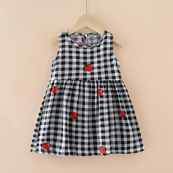 LSLJS Toddler Baby Girl Dress Little Kids Dresses Girls Comfy Sleeveless Graphic Print Dress Sundress, Summer Savings Clearance( 3-4 Years, Black )