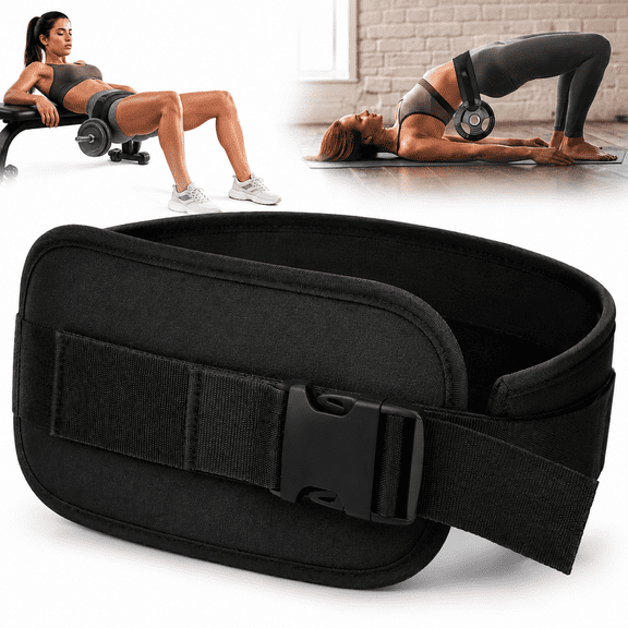 Genreen Hip Thrust Belt,Comfortable Hip Thrust Belt for Dumbbells, Anti-Slip Home Gym Hip Thrust Band Belt for Weights to Hold Kettlebells, Dumbbells & Plates