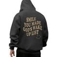 thumbnail image 5 of Christian Hoodies for Men 2025 Smile You Made God's Wake Up List Hoodie with Pockets Hooded Sweatshirt Pullover Tops, 5 of 6