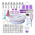 thumbnail image 1 of Paquete de 137 Hornear Set TurnTable Set Pastelería Pastel de Pasteles Decoración Tubería Espátulas Dough Smoother Cocina Gadgets con cepillo de limpieza Inevent HA009994-00B, 1 of 6