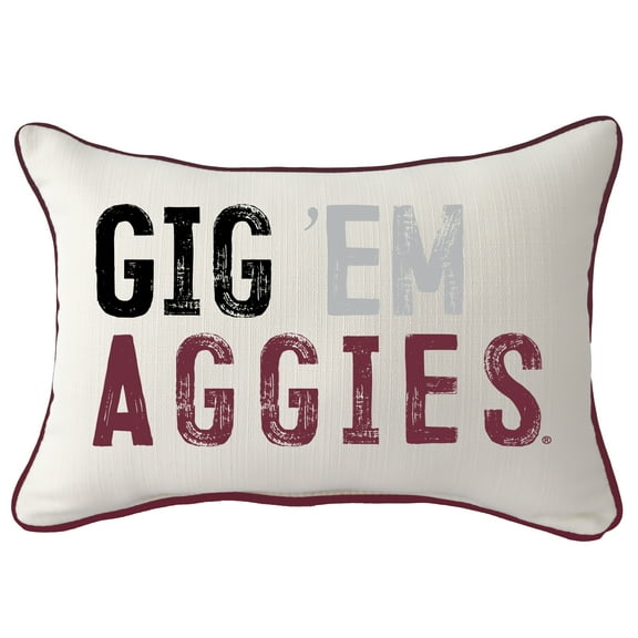 Texas A&M Aggies Distressed Logo Rectangular Piped Pillow