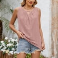 thumbnail image 4 of Soki Women's Tank Tops Loose Round Neck Ruched Sleeveless Tops Casual Basic Vest Shirts, 4 of 5