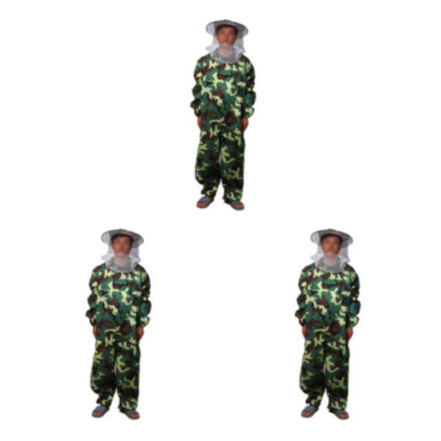 Baohd Universal Lightweight Protective Beekeeping Suit Durable And Essential Gear Effective Protection Aired Beekeeping Suit green camo L 3Set