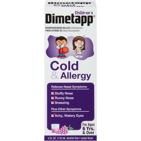 Children's Dimetapp Cold & Allergy Grape Flavor, 4.0 FL (Best Cold Medicine For Toddlers)