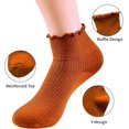 thumbnail image 4 of CoCoMangos 6 Pairs Cute Ruffle Socks for Women, Woman Color Frilly Ankle Socks, Cotton Lettuce edge Stockings for Girls Students, 4 of 7