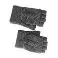 thumbnail image 4 of 1 Paire de Gants Tricotés à Tige Rabattable Gants d'Hiver pour l'Extérieur Gants d'Hiver Randonnée Camping Chauds Mitaines Sans Doigts en Coton, Gris Foncé, 4 of 8