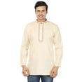 thumbnail image 1 of Kurta Courte en Coton pour Hommes Robe Mode Indienne Vêtements (Crème, L), 1 of 6