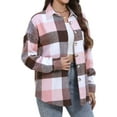 thumbnail image 3 of Fantaslook Womens Plaid Shirts Flannel Shacket Jacket Long Sleeve Button Down Boyfriend Shirt Coats, 3 of 10