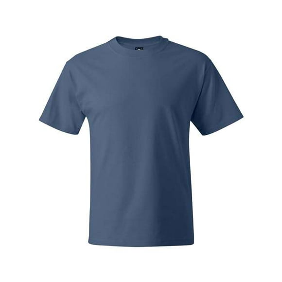 Camiseta de manga corta Hanes Beefy-T azul vaquero 3X 5180