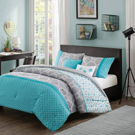 Teal Gray Sarah Comforter Set Twin Twin Xl 4pc Brickseek