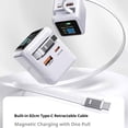 thumbnail image 4 of 2026 AI Smart 70W GaN Fast Charger with Built-in 2.7ft Retractable USB-C Cable, TFT Touch Screen Power Display, 3-Port PD Desktop Charging Station for iPhone, MacBook, iPad - Black (US Plug), 4 of 7