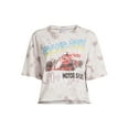 No Boundaries Juniors and Juniors Plus Cropped Graphic Tee with Short