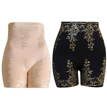 

2 Pieces Womens High Waisted Body Shaper Shorts Unique Fiber Restoration Shapewear Tummy Control Graphene Honeycomb Tightening Briefs Panties