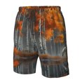 thumbnail image 4 of Logiee White Horse Autumn Birch Print Mens Swim Trunks Quick Dry Board Shorts,Breathable Hawaii Beach Shorts Swimwear Bathing Suits-XX-Large, 4 of 6