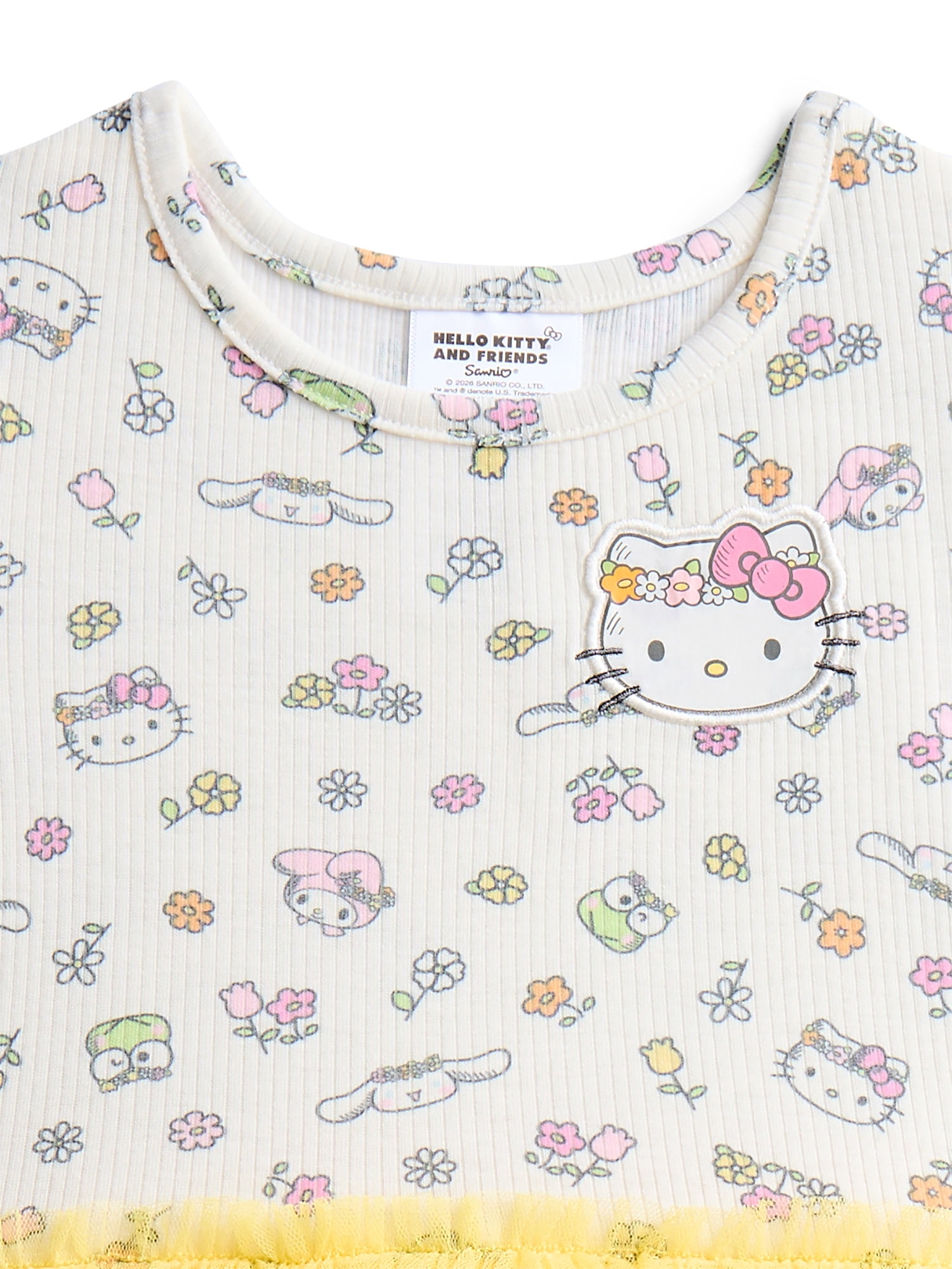 Hello Kitty Toddler Girls Graphic Tutu Dress with Short Sleeves, Sizes 12M-5T